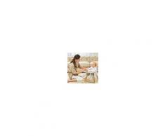 Costway Seggiolone convertibile 2 in 1 in legno regolabile con cintura di sicurezza a 5 punti per neonati 57x57x83cm