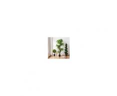 Costway Albero a spirale artificiale 120 cm in legno di bosso Pianta artificiale in PVC con foglie e base Verde