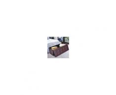 Costway Pouf Contenitore poggiapiedi Sgabello Cassapanca rettangolo pieghevole PU 110x38x38cm