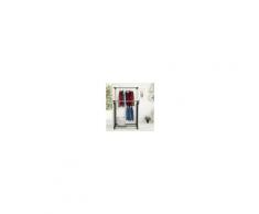 Costway Appendiabiti doppio di metallo con ruote regolabile 86x43x94-168cm