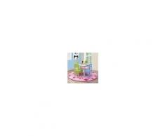 Costway Set tavolo e 4 sedie per bambini in legno Set mobili 5 pezzi per bimbi da gioco 66x56x48cm Colorato 2