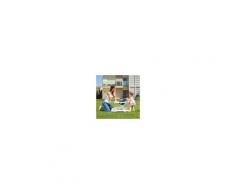 Costway Girello per bambini 2 in 1 regolabile con schienale alto Funzione girello con vassoio con giocattoli rimovibile 75x60x70cm Blu