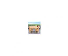 Costway Set tavolo e 4 sedie per bambini in legno Set mobili 5 pezzi per bimbi da gioco 66x56x48cm Legno naturale