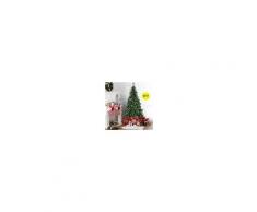 Costway 210cm Albero di natale artificiale con 61 pigne decorazione natalizia innevato e supporto in metallo