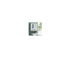 Costway Armadietto a specchio da parete con doppia ante da bagno a 3 ripiani 56 5x13 5x58 5cm Bianco