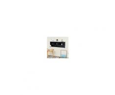 Costway Mensola con portachiavi da parete Mensola appendiabiti a muro con 3 ganci 120x30x43cm Nero