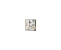 Costway Armadietto da bagno a 2 ripiani con specchio e doppia anta montaggio a parete 62x11x65cm Bianco
