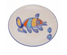 Piatto centro tavola e decorazione murale in ceramica, bianco