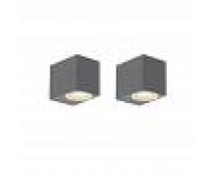 QAZQA Set di 2 lampade da parete moderne antracite IP44 - Baleno I