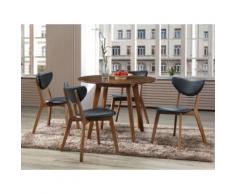 Set "Sala da pranzo": tavolo + 4 sedie Noce e Nero - LISETTE