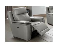 Poltrona relax elettrica in pelle Grigio profilo antracite - PAOSA