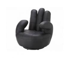 Poltrona a forma di mano girevole in similpelle Nero - CATCHY