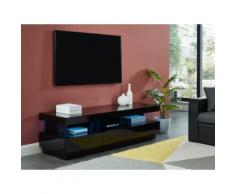 Mobile TV - 3 cassetti e 3 nicchie - LED - MDF laccato nero - FABIO