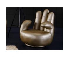 Poltrona a forma di mano girevole in similpelle Dorata - CATCHY