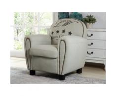 Poltrona club in tessuto Beige - WINSTON
