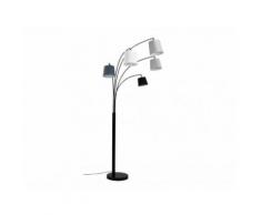 Lampada con 5 abat-jour VARIETONE metallo e stoffa - 210 cm