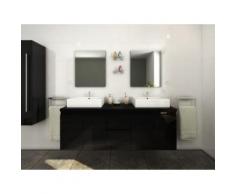 Mobili bagno sospesi doppio lavabo e specchi Nero - LAVITA II
