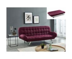 Divano letto clic clac in tessuto Prugna - BERRY