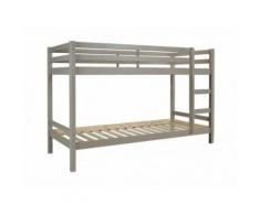 Letto a castello 2x90x200 cm in Abete massello Grigio - ANICET