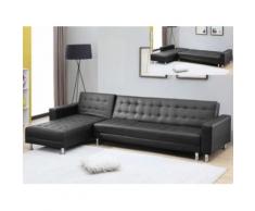 Divano letto angolare reversibile in similpelle Nero - WILLIS