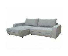 Divano letto angolare reversibile in tessuto grigio - GERALT