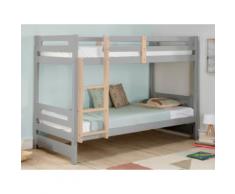 Letto a castello 2x90x190 cm Abete Grigio - MAXIMILIEN