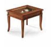 Milani Home DORIAN - tavolino bacheca in legno massello piano vetro 60 x 60