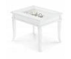 Milani Home DORIAN - tavolino bacheca in legno massello piano vetro 60 x 60