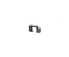 Homcom Scrivania per Computer Scrivania da ufficio Tavolo PC in Legno Marrone Scuro Effetto Legno, 152x60x80cm