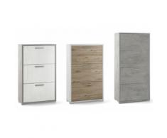 Scarpiera Sarmog: 3 ante / Ossido Bianco-Rovere