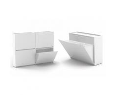Scarpiera liscia componibile: Bianco