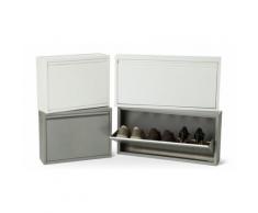 Scarpiera Magazin: 4 ante / Grigio alluminio