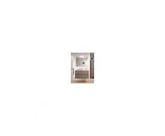 Caesaroo Mobile bagno sospeso 100 cm in legno Rovere eternity con lavabo in porcellana 100 cm - Con specchio e lampada LED