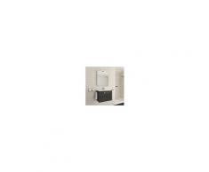 Caesaroo Mobile bagno sospeso 60 cm Holly in legno Rovere Scuro con Lavabo in ceramica Rovere scuro - 60 cm - Con specchio e lampada LED