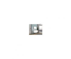 Caesaroo Mobile bagno sospeso 100 cm Boston in legno Bianco Lucido con Lavabo in ceramica Con specchio e lampada LED