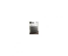 Caesaroo Mobile bagno a terra 85 cm in legno grigio opaco con lavabo vasca destra Con specchio e lampada LED