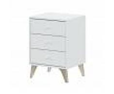Caesaroo Comodino Bianco opaco con 3 cassetti Bianco