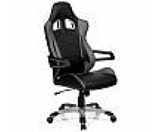 Hjh Poltrona Gaming RACER PRO I, spettacolare design sportivo, omologata per 8h giornaliere, in grigio e nero