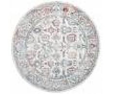 RugVista Tappeto Moderno Granada Ø 200 Vintage Rotondo Grigio Chiaro/Beige Scuro
