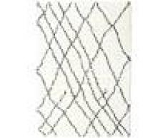 RugVista Tappeto Peloso 140X200 Shaggy Tangier Moderno Beige/Bianco/Creme