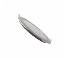 Faretto LED da incasso 12W rotondo slim bordo argento diametro 17cm