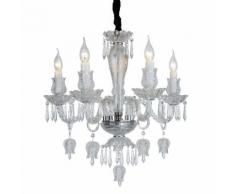 Lampadario da soffitto Cristallo Trasparente Fiori e Tulipani 5 Bracci 2084-5
