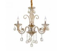 Lampadario da 3 luci lampada In vetro Cristallo dorato 2076-3