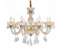 Lampadario da soffitto Cristallo dorato e gocce Trasparenti 8 Bracci 2072-8