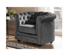 Poltrona CHESTERFIELD in velluto Antracite