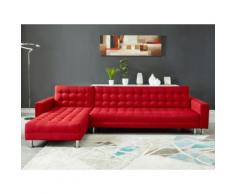 Divano letto angolare reversibile in tessuto Rosso - WILLIS