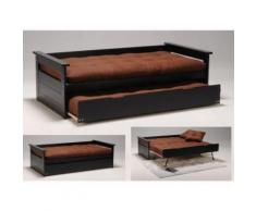 Letto divano con letto estraibile 90x190 cm in abete nero - ALFONSO