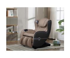 Poltrona massaggiante con LED in Similpelle Beige - Opzione Bluetooth - KASOU