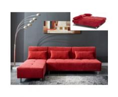 Divano letto angolare adattabile in microfibra - Rosso - MARLI II