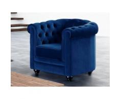 Poltrona CHESTERFIELD in velluto Blu notte